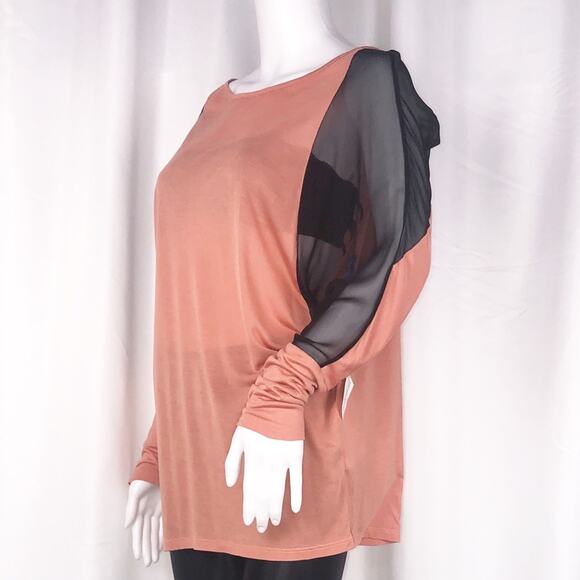 Blue Life Peach & Black Chiffon Eclipse Blouse SzS - Picture 11 of 16
